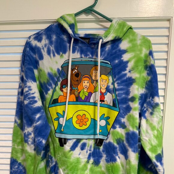 Official Scooby Doo and Friends Tie Dye Hoodie Double Sized Size Large - Picture 1 of 9